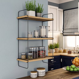 Hanah Home Estantería Industrial de Pared Pino Atlántico